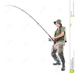 fsherman holding fishing pole 21298589